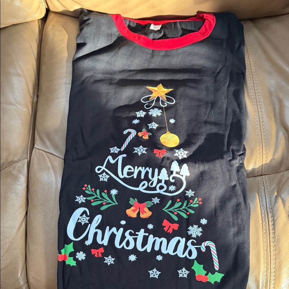 Festive Merry Christmas pajama set. Never worn